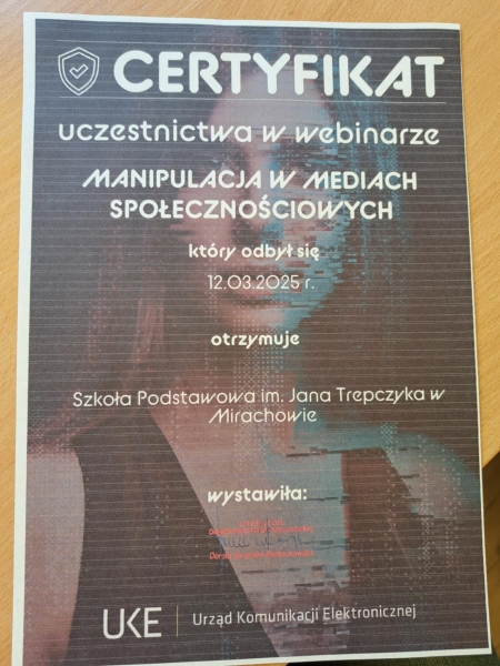 Dnia 13 marca uczniowie klasy 7 i 8 uczestniczyli w lekcji online pt. ''Ciało nie określa'