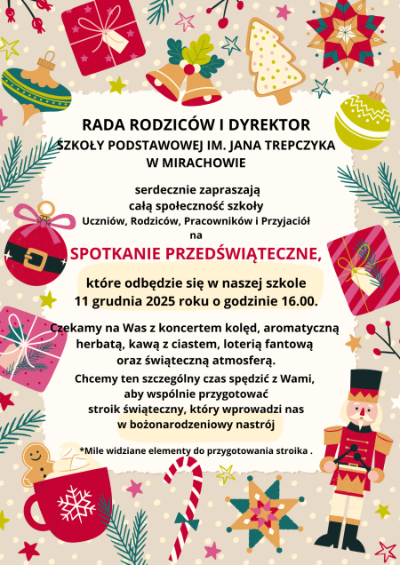 Zaproszenie na Spotkanie Przedświąteczne
