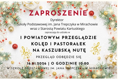 Zaproszenie na I Powiatowy Konkurs Kolęd i Pastorałek ''Na kaszubską nutę''