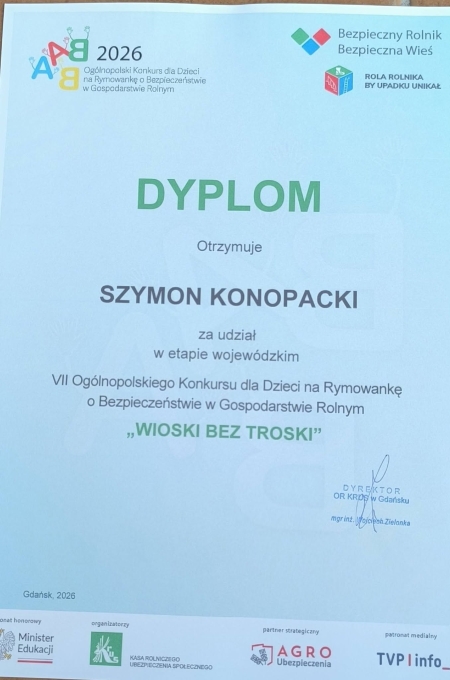''Wioski bez troski''- VII Ogólnopolski Konkurs dla dzieci na rymowankę o bezpie...