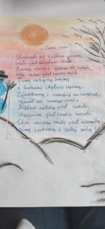Wiersze uczniów klasy 3 w ramach Ogólnopolskiego Konkursu Literackiego pt. Zima wierszem malowana....