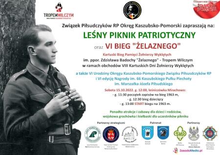 Leśny piknik   i bieg Żelaznego w leśniczówce w Mirachowie - zaproszenie