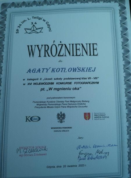 Sukces Agaty Kotłowskiej!