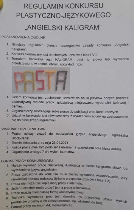 Konkurs z języka angielskiego