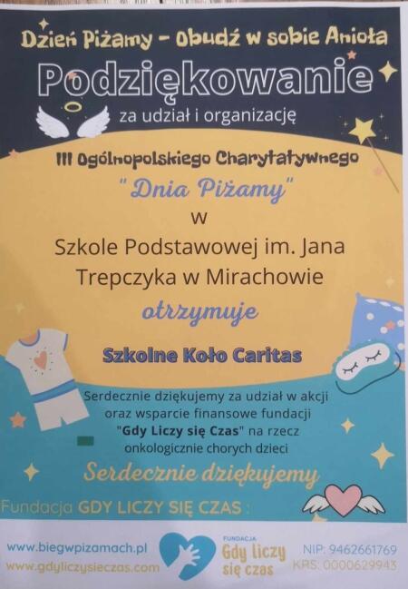 Podziękowanie z Fundacji ''Gdy liczy się czas''